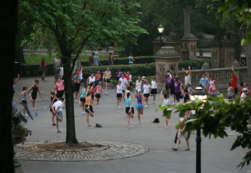 Exercising in Central Park